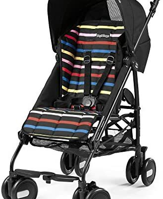 Peg Perego, poussette légère Pliko Mini 5,7 kg, de la naissance à 22 kg, avec parapluie pliant, poussette de voyage pratique, robuste et compacte, cadre en aluminium, inclinable, néon