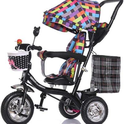 QWZ Poussette Tricycle pour Enfants Multifonctionnel 1-3-5 Ans Bébé Vélo Vélo Poussette Poussette Légère (Couleur: D)