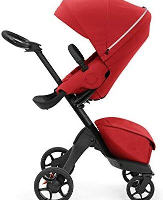 Stokke Xplory X Poussette multifonctionnelle réglable en hauteur avec siège ergonomique pour nouveau-né à tout-petit Ruby