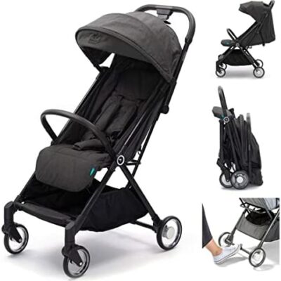 Urban Kanga Wallaby Poussette Ultra Compacte et Légère - Pèse Seulement 5kg - 0-40 m (Gris Lin)