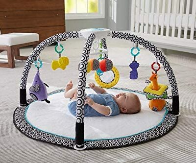 Fisher-Price Jonathan Adler Music and Light Early Baby Learning and Activity Pad, 9 jouets amovibles, vibrations apaisantes, dès la naissance, DFP71 [Exclusif Amazon]