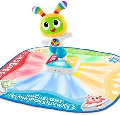 Tapis de danse et de jeu Fisher-Price Bebo, musical et interactif, 2 modes, version française, pour bébés de 9 mois et plus, DTB18