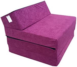 Fauteuil Futon Pliant Lit Matelas Couleur Au Choix - Longueur 200 cm (1224-Violet)