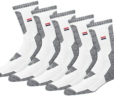 NAVYSPORT Chaussettes de sport montantes pour homme et femme – Lot de 5 chaussettes classiques unisexe à col rond en coton confortable