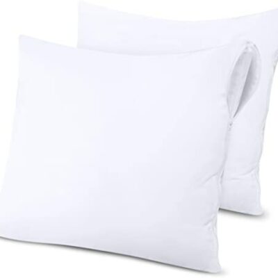 Utopia Bedding Taies d'oreiller imperméables (65 x 65 cm) - Lot de 2 - Taie d'oreiller zippée, taie d'oreiller résistante aux acariens et aux punaises de lit