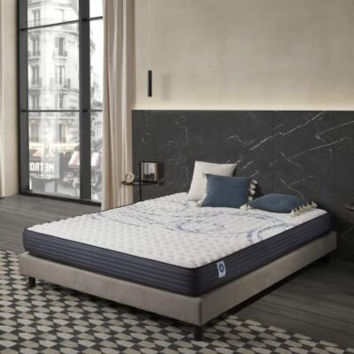 Naturel | Matelas Perfectsleep 90x200 cm | Mousse technique à mémoire de forme en latex bleu HR multi-densité | maintien parfait haute élasticité ultra-respirant | ergonomique hypoallergénique | équilibré