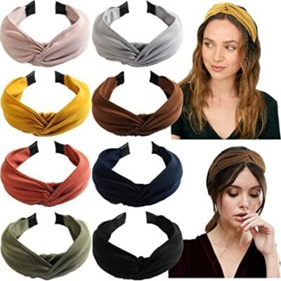 MiDoDo 8 Pièces Bandeau Noeud de Cheveux Vintage pour Femme Bandeau Vintage pour Femme Bandeau Large Noeud Bandeau Bandeau pour Femme Bandeau Accessoires pour Cheveux