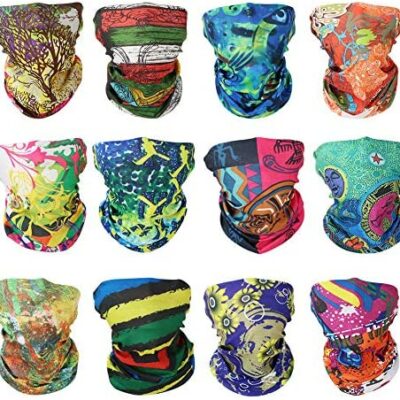 GUIFIER Multifonctionnel sans Couture Hijab Tour de Cou Hijab Hijab Magic Tube Masque Visage Bandeau de Sport pour Festival de Musique, Carnaval, Cyclisme, Moto