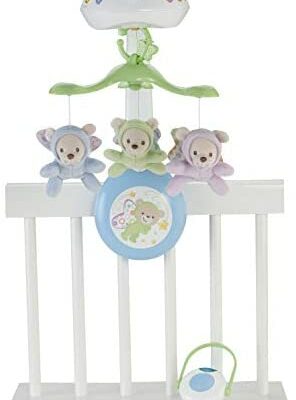 Fisher-Price Sweet Dreams Butterfly Mobile - Veilleuse avec projection de lumière - 3 peluches, 3 modes audio - Pour bébés - Cadeau 0 à 5 mois, CDN41