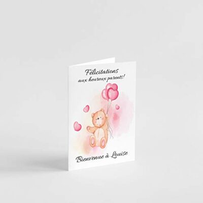 Carte Félicitations Naissance Nounours Garçon Fille Carte Naissance Cadeau Anniversaire Avec Enveloppe Carte Personnalisée