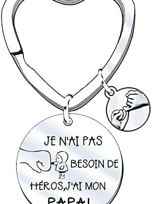 EAWEN Porte-clés papa cadeau d'anniversaire fille personnalisé pas cher, fête des pères anniversaire Thanksgiving et cadeau de Noël, argent