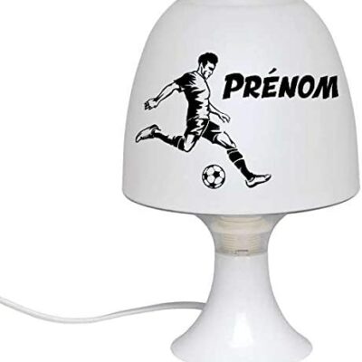 Lampe de Chevet Personnalisée avec Nom (Thème Sport : Tennis, Danse, Football, Basket, Gym / 9 Couleurs Possibles) ++ Cadeau Original pour Noël, Baptême, Anniversaire, Naissance++ (Joueur de Football)