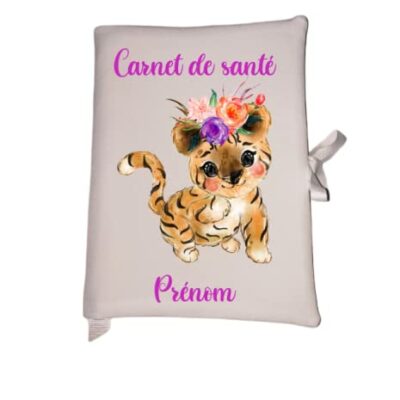 Protégez Carnet de Santé Personnalisé Lionne 2 - Cadeau de Naissance - Bébé Jungle Savane - Bébé Fille