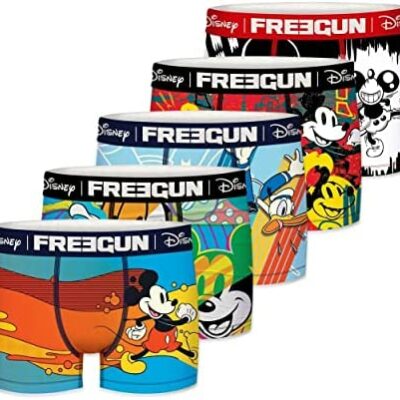 Boxer Homme Disney, Slip Homme Mickey et Donald, Original et Confortable (Lot de 5)