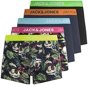 JACK & JONES Lot de 5 boxers Cabaret Jacmelting Skull pour homme Taille L