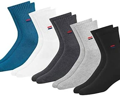 NAVYSPORT Chaussettes athlétiques en coton pour homme (lot de 5), chaussettes hautes pour homme et femme Tennis unisexe