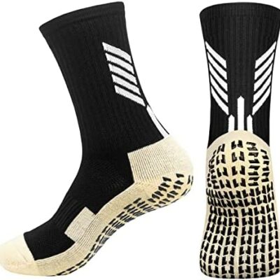 WACCET Chaussettes de sport antidérapantes, 2 paires de chaussettes de football pour hommes, femmes, respirantes et imperméables, chaussettes à bulles pour adultes, chaussettes de randonnée pour enfants