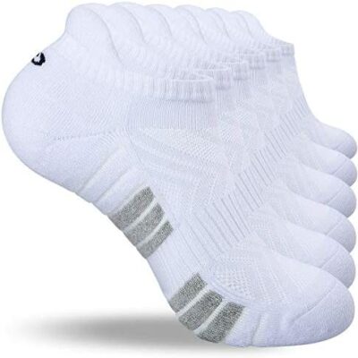 Coskefy Lot de 6 chaussettes pour homme Chaussettes basses pour femme Chaussettes de sport rembourrées imperméables et respirantes Idéal pour la course à pied, le tennis, la randonnée, la marche, la vie quotidienne