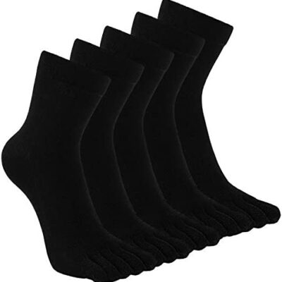 Teenloveme Chaussettes à bout en coton pour homme, 5 paires