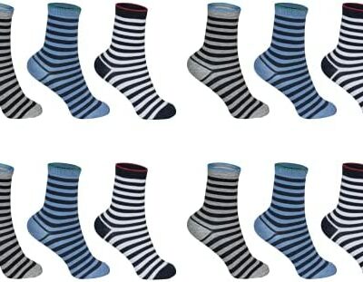 12 Paires Garçons Chaussettes Haute Proportion Pur Coton Coloré Enfants Chaussettes Différents Modèles/Taille 23-26, 27-30, 31-34, 35-38