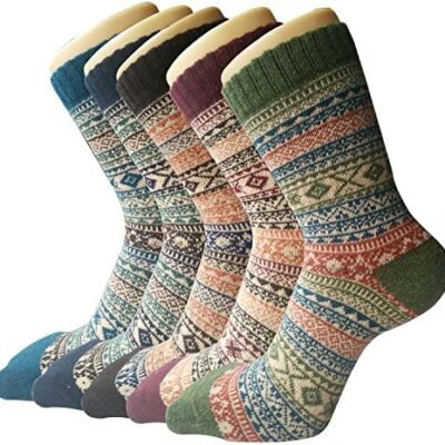 5 paires de chaussettes d'hiver pour femmes, chaussettes chaudes en laine de coton cadeau unisexe 36-41