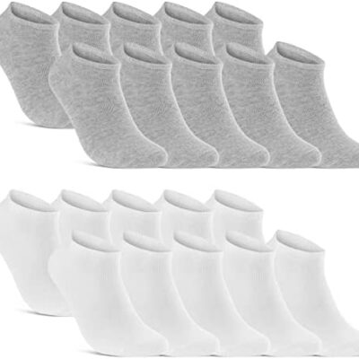 sockenkauf24 Lot de 10 | Photo haute résolution | CLIPARTO 20 | 30 paires de chaussettes basses Soquettes Noir Blanc Gris Coton