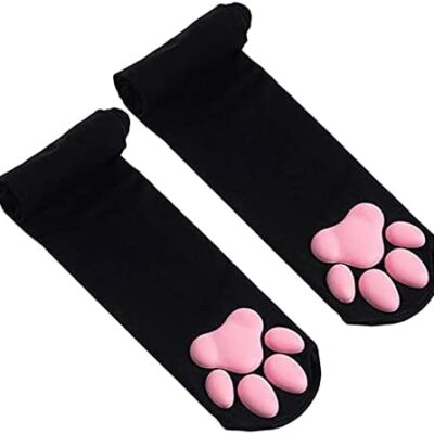 YSJJDRT Chaussettes Nouvelles Femmes Chat Patte Chaussettes Kawaii 3d Chat Patte Mignon Cadeau Lolita Pawpads Cosplay Chat Paw Pads Cuisse, Taille Unique