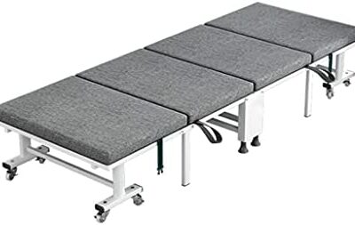 Lit d'invité pliant LICHUAN avec matelas en mousse à mémoire de forme et cadre en métal portable avec roulettes - Lit d'invité pliable - Rangement facile - Fauteuil inclinable peu encombrant