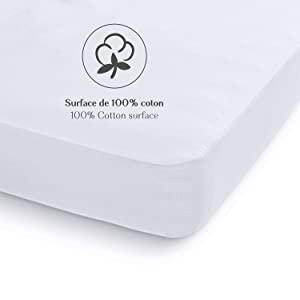 Housse de matelas 90 x 200 Housse de matelas imperméable 90x190 Housse de matelas en coton pour adultes et enfants Housse de matelas