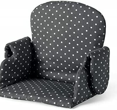 Geuther 4742 Coussin de siège Coussin de chaise haute nouveau-né pour chaises hautes Family, Nico et Mucki (housse en coton lavable) Petits pois