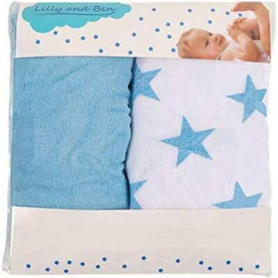 Housses de matelas à langer Lilly and Ben® - Coton éponge français - Bébés garçons - 3 tailles - Ensemble de 2 - Épais et absorbants