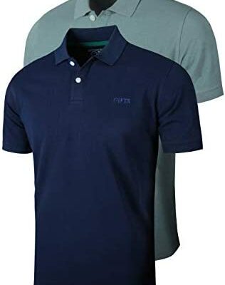 FULL TIME SPORTS® Lot de 2 polos à manches courtes pour homme, hauts de golf et de tennis décontractés et confortables