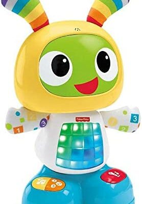 Fisher-Price Bebo Jouet d'éveil robot interactif avec 3 modes de jeu, version anglaise, pour bébés de 9 mois et plus, CGV43