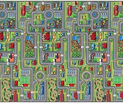 Tapis de jeu - Transport - Tapis de circuit - Tapis de jeu pour circuit de voiture Tapis de jeu pour enfants 1,40 mx 2,00 m