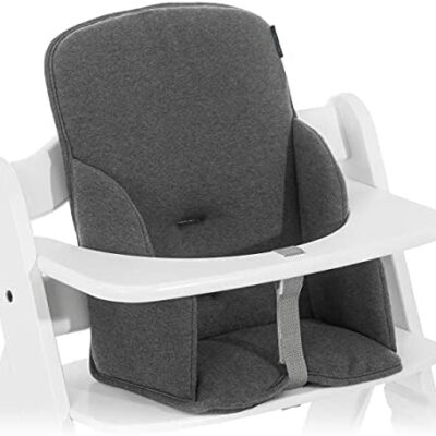 Hauck Baby Highchair Reducer Alpha and Beta - Coussin de chaise bébé rembourré, antidérapant et dossier haut - Gris anthracite