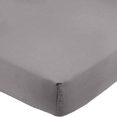 Amazon Basics Drap-housse en microfibre, gris foncé, 90 x 200 x 30 cm