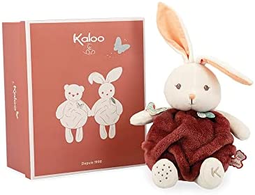 KALOO - Plume - Bulle d'Amour Lapin Cannelle - Peluche Lapin Ultra-Doux 23cm - Petit Housse de Berceau - Développe le Sens du Toucher - Beau Coffret Cadeau Personnalisable - Dès la Naissance, K214002