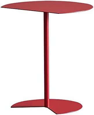 HHGO Table d'appoint Ronde en métal, Table Basse Multifonctionnelle Moderne Portable, Côté Chambre Nuit Salon Coin Petite Maison Guéridon (Couleur: Rouge)