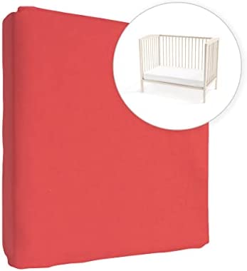 Drap housse matelas jersey 100% coton 160 x 70 cm (rouge)