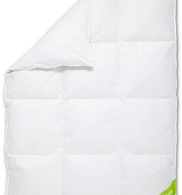 Koru Kids Couette pour enfant 100 x 135 cm - 100 % duvet canadien - Couette pour enfant - Couette pour bébé - Fabriquée en Allemagne - Pour bébé (350 g de remplissage - Blanc)